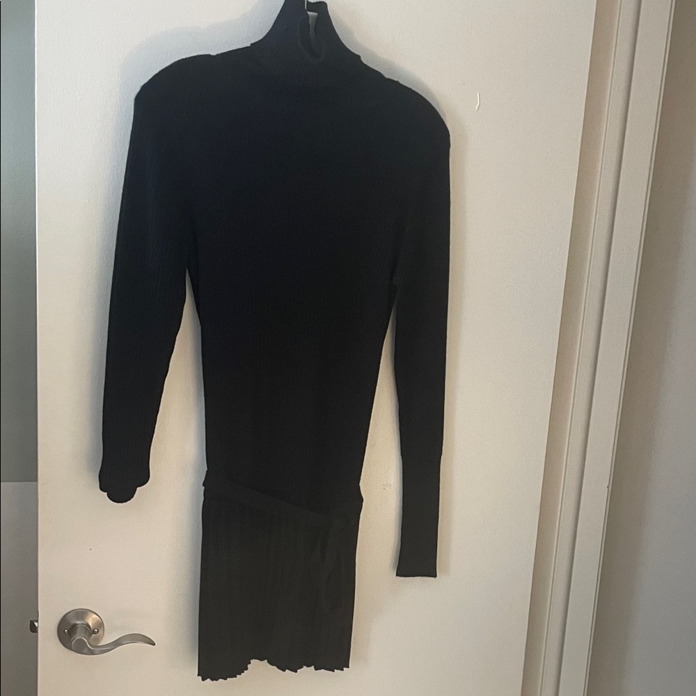 Ribbed Turtleneck Sweater Dress